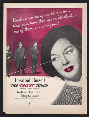 #ad 1948 quot;THE VELVET TOUCHquot; Movie Print Ad Starring Rosalind Russell
