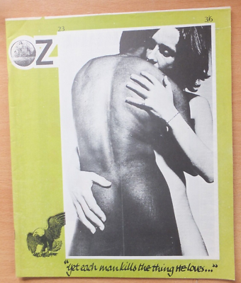 #ad Vintage • OZ Magazine No 23 September 1969 Man Loves Man Issue Green Cover