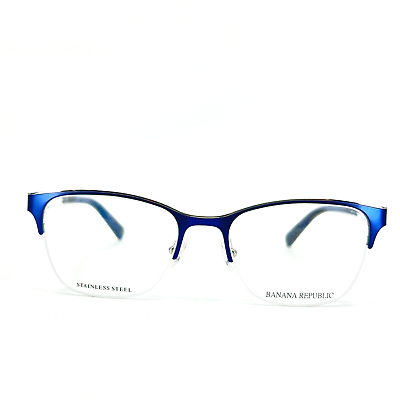 #ad Banana Republic Eyeglasses Womens Fawn FLL Blue Half Rim Frames 51 18 130 mm