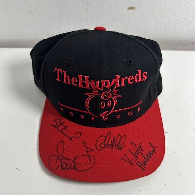 #ad The Hundreds Rosewood Hat Mens One Size Red Black Adjustable Snapback Cap Signed