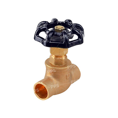 #ad Midline Valve 1 2quot;in 3 4quot;in Brass Short Globe Style Stop Valve Lead Free Sweat