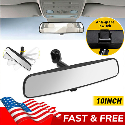 #ad Universal Inner Inside Interior 10 Inch Rearview Rear View Mirror w Adhesive Kit