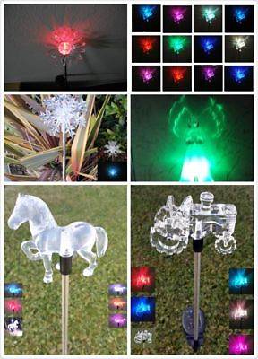 #ad Garden Decoration Solar Powered Color Changing Pathway Lawn Patio Stake Light