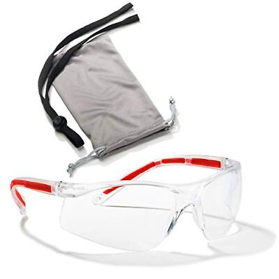 #ad Clear Safety Glasses Eye Protection 1 Pair 1 Case 1 Neck cord Shooting