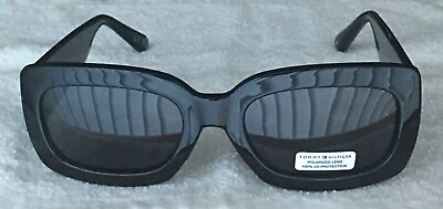 #ad Tommy Hilfiger Women#x27;s Polarized Sunglasses Gloss Black Gray WP OL603P NWOT