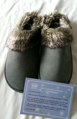 #ad OFOOT Womens Faux Fur Suede Slip On Slippers 8.5 9 L = LAST CALL ENDS SOON