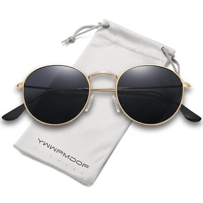 #ad YWWPMDOF Round Polarized Sunglasses Womens Men Trendy Small Circle Sun