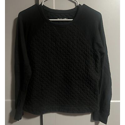 #ad Rag amp; Bone Women#x27;s Thick Quilted Long Sleeve Crewneck Sweater Black Size Small