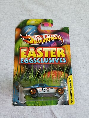 #ad 2012 Hot Wheels Easter Eggsclusives 64 CORVETTE STING RAY Light Blue GREAT CARD