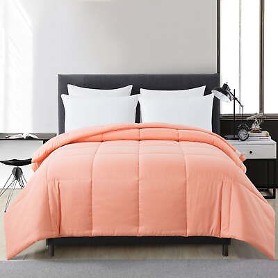 #ad Mainstays Peach Solid Print Hypoallergenic Down Alternative Comforter King