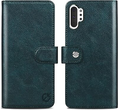 #ad for Samsung Galaxy Note 10 Plus Wallet CaseLeather Flip Case RFID dark green