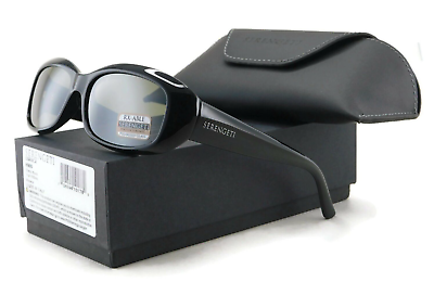 #ad New SERENGETI BIANCA Sunglasses Black Polarized Photocromic 555nm Glass Lens