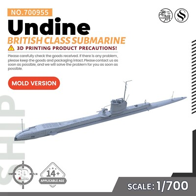 #ad SSMODEL SS700955 1 700 Military Model Kit British Undine Class Submarine