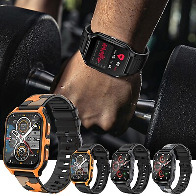 #ad 2024 Rugged Tactical Military Smart Watch Calls Fitness Tracker Blood Pressure $25.19