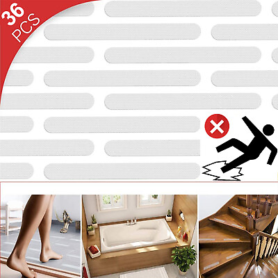 #ad 36x Non Slip Bathtub Shower Stickers Safety Grip Treads Stair Floor Clear Strips