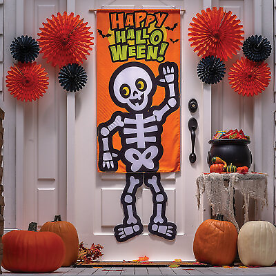 #ad Fun Express Halloween Skeleton Dangle Leg Door Sign
