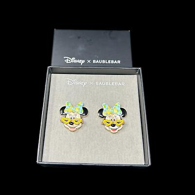 #ad Disney X Baublebar Minnie Mouse Summer Beach Cruise Bow Sunglasses Earrings