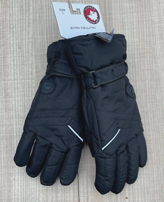 #ad Canada Weather Gear Women#x27;s Extra Insulated Black Ski Snow Gloves Size L NEW