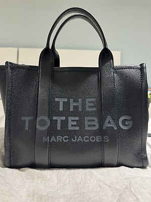 #ad AUTHENTIC Marc Jacobs The Leather Medium Tote Bag Black W Tag amp; Dust Bag