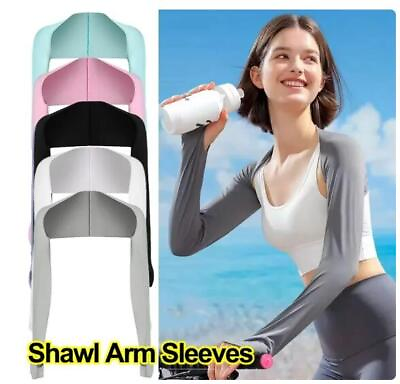 #ad 3Pcs Cooling Breathable Shawl Sun Protection Shoulder Sleeves Arm Cover Women