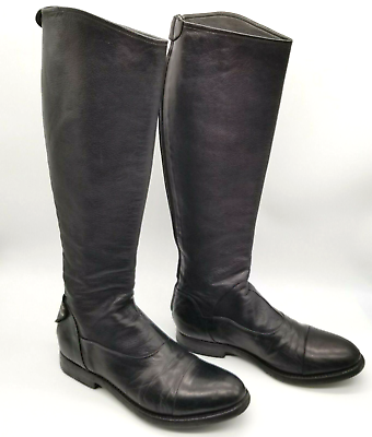 #ad Alberto Fasciani Womens Black Leather High Riding Boots Size US 5 EUR 35
