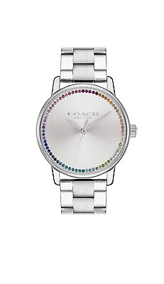 #ad Brand New Coach Grand Women’s Stainless Steel Rainbow Crystal Watch 14503968