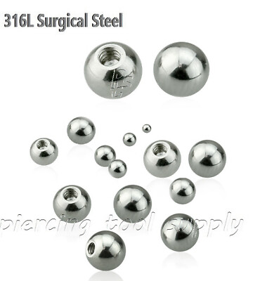 #ad 10pcs Pack Surgical Steel Replacement Ball for Barbell Horseshoe Labret Top Part
