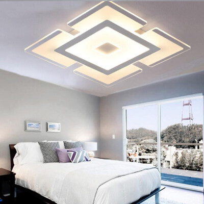 #ad Modern LED Square Light Fixture Ceiling Lamp Chandelier Flush Mount Lighting