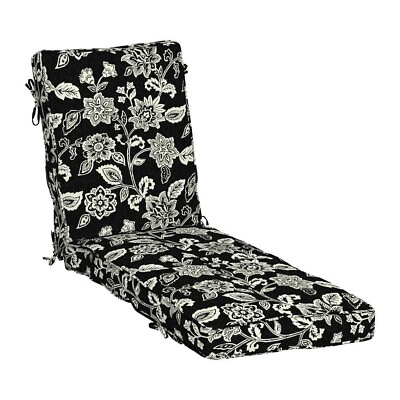 #ad Outdoor Chaise Lounge Cushion Ashland Black UV Resistant 46 x 22