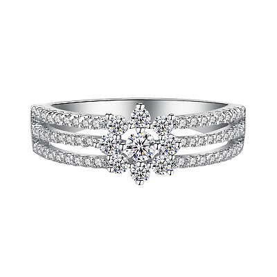 #ad Shiny Womens Cubic Zirconia 3 Row Eternity Ring Wedding Engagement Band #6 10