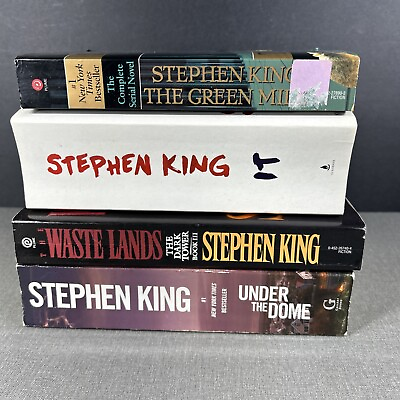 #ad Stephen King Horror Lot 4 Trade Paperback Books Under Dome IT Waste Lands Green
