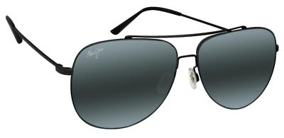 #ad Maui Jim CINDER CONE Polarized Titanium Sunglasses 789 2M Matte Black Gray Displ