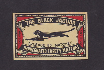 #ad Ancienne étiquette Allumettes Italie BN46192 Le Jaguar Noir Average 80