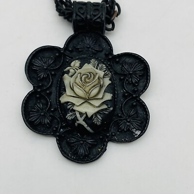 #ad Black Rose Pendant Women’s Necklace 17” 23”