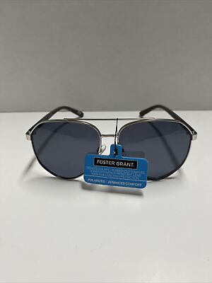 #ad Foster Grant Sunglasses Aviator Style Silver Metal Frame 100% UVA amp; UVB