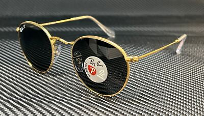 #ad #ad RAY BAN RB3447 919648 Gold Grey Polarized Round 53 mm Men#x27;s Sunglasses