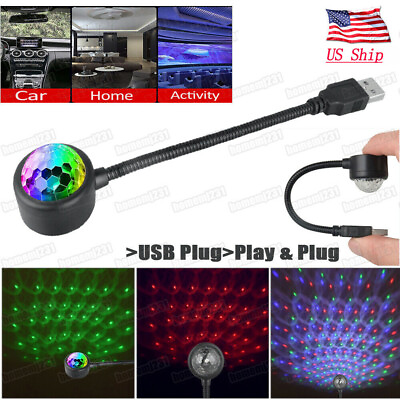 #ad USB DJ Disco Party RGB LED Light Stage Magic Ball Dance Strobe Night Car Lamp US