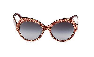 #ad Dolce amp; Gabbana Womens Cabana Oversized Red Gold Lace Round Sunglasses 56MM NIB