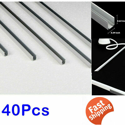 #ad 40 Pack 3.3#x27; Aluminum Mount Holder Channel Track For 8x16mm LED Neon Rope Light