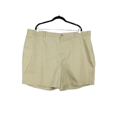 #ad LL Bean Men#x27;s 6quot; Tan Cotton Double L Natural Fit Plain Front Chino Shorts 44