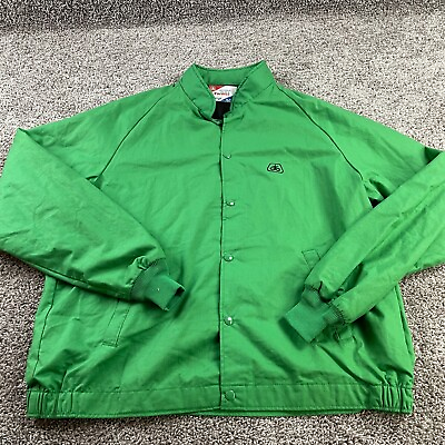 #ad Vintage Swingster Jacket Men Extra Large PROUD TO BE A FARMER Pioneer Seed Green
