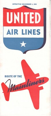 #ad United Air Lines timetable 1943 11 01