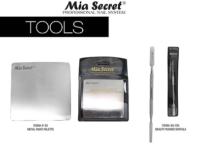#ad Mia Secret Metal Paint Palette Color Mixer Spatula Pusher Gelux or Acrylic