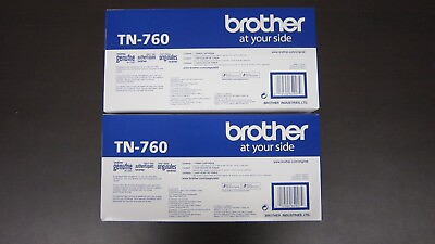 #ad 2PK Genuine Brother TN 760 Black Toner HL 2370DW MFC L2750DW NEW Sealed Box