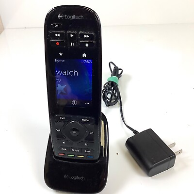 #ad Logitech Harmony Touch N R0006 TV Remote Control Black w Charging Cradle *TESTED
