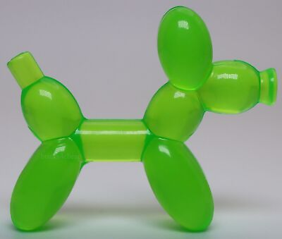 #ad Lego Trans Bright Green Minifig Utensil Balloon Dog Animal Poodle