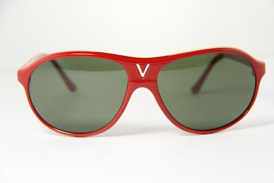 #ad Vintage Vuarnet 085 Red Aviator Sunglasses Gray PX3000 Mineral Lens