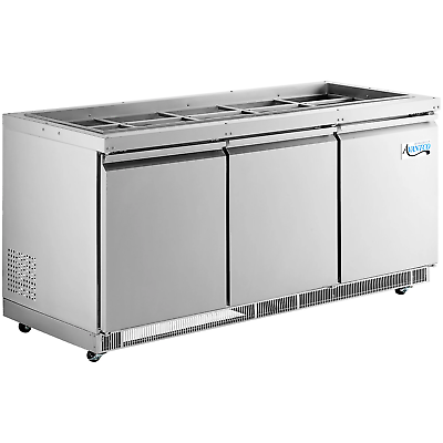 #ad 72quot; Stainless Steel Refrigerated Salad Bar Cold Food Table $5152.51