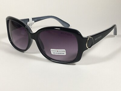 #ad Tommy Hilfiger Quinn WP OL273 Sunglasses Two Tone Black Gray Blue amp; Smoke Lens