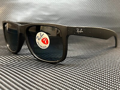 #ad RAY BAN RB4165 622 2V Rubber Black Square Men#x27;s 55 mm Sunglasses